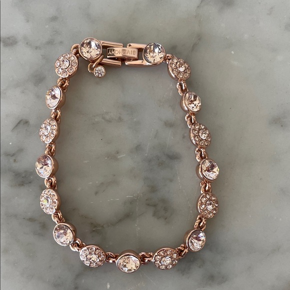 Givenchy Jewelry - GIVENCHY Rose Gold Tennis Bracelet with Clear Crystals